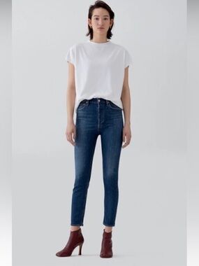 AGOLDE Denim Jeans High rise Slim Women Size 24 Organic Cotton Blend Button Fly